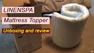 LINENSPA 3 Inch Gel Infused Memory Foam Mattress Topper Unboxing and Review [upl. by Saisoj]