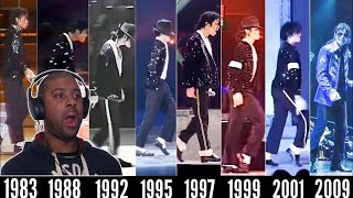 Michael Jackson Billie Jean Moonwalk Evolution  British Guy Reacts [upl. by Allevon]