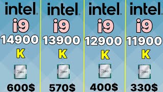 İ9 14900K VS I9 13900K VS I9 12900K VS I9 11900K VS I9 10900K HOW MUCH THE İMPROVEMENT BETWEEN GENS [upl. by Nhguaval214]