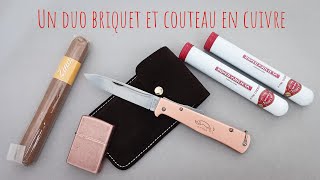 Un duo briquet et couteau Mercator en cuivre [upl. by Bonne847]