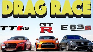 Tuned Audi TTRS vs Tuned Nissan GTR vs Tuned MB E63S Things DONT Go As Planned Drag and Roll Race [upl. by Adria]