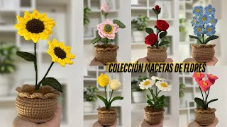 Tutorial Colección De Macetas A Crochet  Diseño 3  Girasoles💚Mayelin Ros [upl. by Chaudoin]