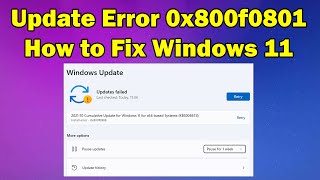 Fix Windows Update Error 0x800f0801 on Windows 1110 StepbyStep Guide [upl. by Leahey]