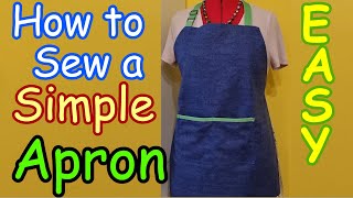 How to sew an easy apron beginner sewing project DIY market produce apron tutorial [upl. by Erleena597]