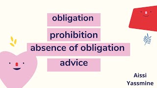 Obligation Prohibition Absence of obligation Advice الوجوب ،المنع ، غياب الضرورة و النصيحة [upl. by Rapp]