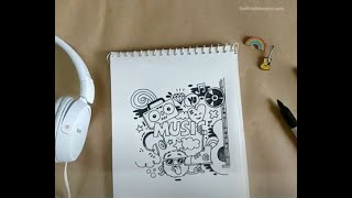 Doodle art for Music   Kadmad Designs [upl. by Iny]