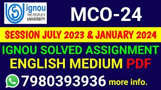 MCO 24 Solved Assignment 202324 English MCO 24 Solved Assignment 2324 MCO24 Assignment [upl. by Kama]