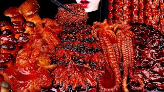 ASMR BLACK BEAN NOODLES SPICY SEAFOOD SPICY ENOKI MUSHROOM 불닭 팽이버섯 먹방 OCTOPUS 짜장 라면 먹방MUKBANG [upl. by Coniah660]