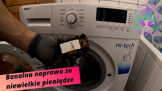 Pralka nie startuje nie blokuje drzwi nie pobiera wody Wymiana blokady drzwi w pralce Beko [upl. by Einnig461]