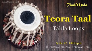 Teora Taal Tabla Loops  taalmala 140 bpm  Scale C [upl. by Siuoleoj737]