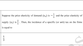 Tax incidence calculation from demand and supply [upl. by Eiznekam]