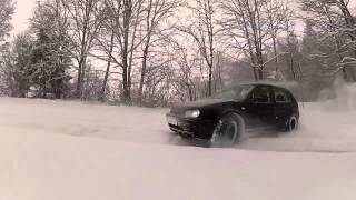 Golf4 V6 Winter Snow Drifting  No Crash  Feb 2013 [upl. by Anelrad36]