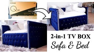 HOW TO USE TV BOXES TO MAKE A 2IN1 SOFA BED WITH STORAGE [upl. by Grory]