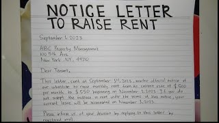 How To Write A Notice Letter To Raise Rent Step by Step Guide  Writing Practices [upl. by Afrikah]