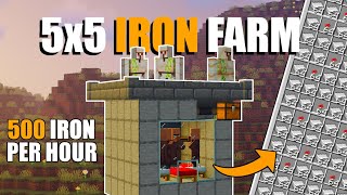 Minecraft EASIEST Iron Farm  500 Iron Per Hour  119120 [upl. by Edna]