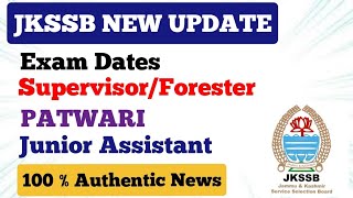 Jkssb exams latest update  Supervisor exam date  patwari urdu test results  jkp constable [upl. by Nerfe]