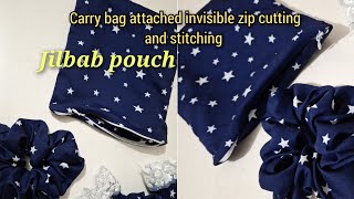 jilbab pouch cuttingampstitching easily🫣TIPS FOR SEWINGpouch cutting and stitching [upl. by Omrellug]