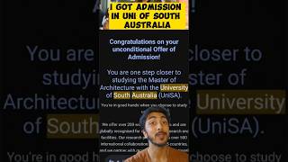 I got admission in University of South Australia australia university masters youtubeshorts [upl. by Devlen130]