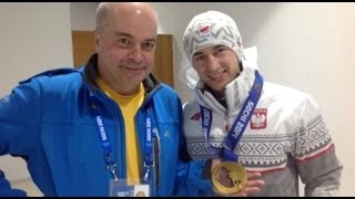 Tomasz Zimoch  Soczi 2014 ceremonia medalowa z udziałem Kamila Stocha Jedynka [upl. by Ettenhoj]