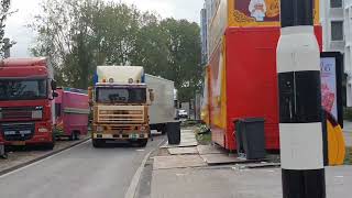 DEEL3 KERMIS 🎡🎠🎪🎢 Afbouw IN LEIDEN BIJ MOLEN DE VALK en Langegrach en schuttersveld en beestenmarkt [upl. by Arratahs]