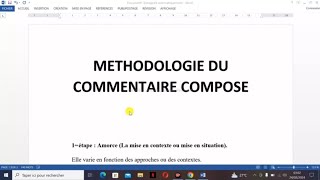 Méthode COMMENTAIRE COMPOSÉ  L’INTRODUCTION  Sujet de type 2 [upl. by Ateekram]