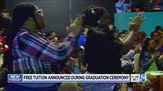 Graduation surprise 8th graders promised free college tuition at GVSU [upl. by Ninette]