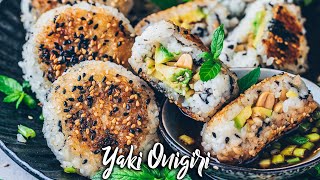 Japanische Yaki Onigiri  Knusprige Reisbällchen Veganes Rezept [upl. by Ztnahc]