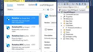 Printing PDF in ASPNET MVC using Library Rotativa [upl. by Nihsfa]