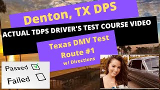 ACTUAL TEST ROUTE Denton Tx TDPS Drivers Test Route 1  Behind The Wheel License Tip Texas DMV [upl. by Yelrebmik]