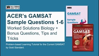 ACERs GAMSAT Sample Questions 16 Worked Solutions Biology  Bonus Questions Tips and Tricks [upl. by Ahseikal]