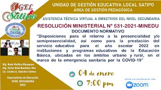 RM Nº 5312021MINEDU  DISPOSICIONES PARA EL RETORNO Y PRESTACION DEL SERVICIO DEL AÑO ESCOLAR 2022 [upl. by Imef]