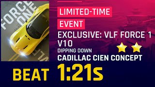 Asphalt 9  Exclusive VLF Force 1 V10  Beat 121s with Cadillac Cien Concept 2 star  Touchdrive [upl. by Hessney640]