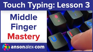 Touch Typing Middle Finger Mastery Lesson 3 [upl. by Treblah]