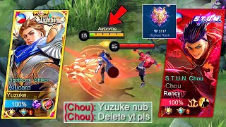 Yuzuke Vs Top Global Chou Trashtalker  He Said He Can Delete Me in 1 Second ☠️  Okay Lets See [upl. by Nixie183]