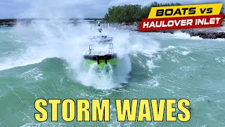 Storms Bring Massive Waves  Boats vs Haulover Inlet [upl. by Ezeerb914]