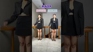 Oversized Blazer Vs Cropped Blazer blazer blackblazer blazeroutfits outfit ideas fashionstyle [upl. by Arad550]