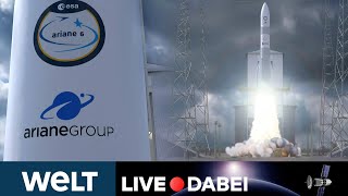 ARIANE 6 RAKETENSTART Erstflug der neuen europäischen Trägerrakete von Kourou  WELT LIVE DABEI [upl. by Borden213]