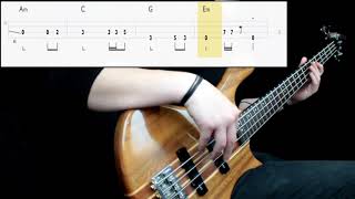 Metallica  Fade To Black Bass Cover Play Along Tabs In Video [upl. by Goldina]