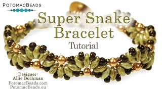 Super Snake Bracelet  DIY Jewelry Making Tutorial by PotomacBeads [upl. by Cogn483]