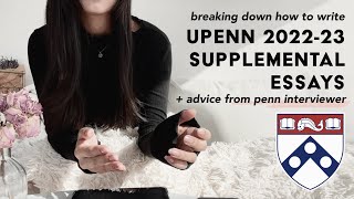 breaking down UPenn supplemental essays  advice from interviewer [upl. by Ainoet]