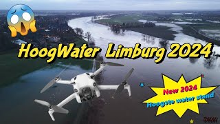 Hoogste Waterstand Limburg drone beelden BelfeldVenlo 2024 [upl. by Nnaarual]