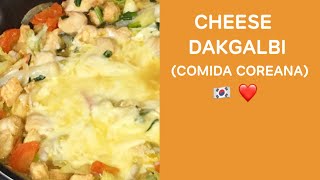 CHEESE DAKGALBI FRANGO COREANO LEVEMENTE APIMENTADO COM QUEIJO receita coreana fácil  Tomo Tchan [upl. by Ahsini]