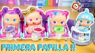 Cómo preparar la primera papilla de mis Mini bebés cuatrillizos  Vitaminas tronas y baberos [upl. by Atsyrhc859]