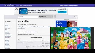 5222024  Disney Princesses👑👸 English to Spanish on WordReferencecom 3 minimum [upl. by Courtnay]