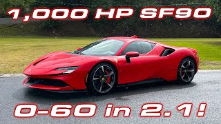 FIRST EVER Ferrari SF90 Stradale Performance Testing  14 Mile 060 MPH [upl. by Gere683]