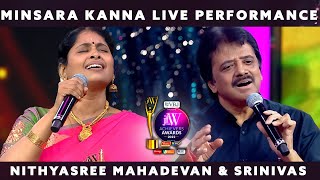 Minsara Kanna Live Performance  Nithyasree Mahadevan  Singer Srinivas  JFW Achievers Awards 2022 [upl. by Acisey215]