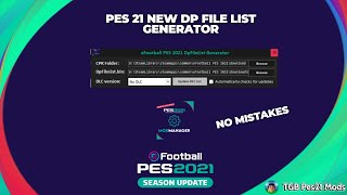 PES 2021 New DP File List Generator No Mistakes [upl. by Ahders]