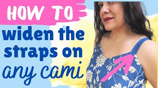 How to widen straps on any cami top  Crystal Cove Itch to Stitch  Budget friendly only 50cm [upl. by Carmon951]