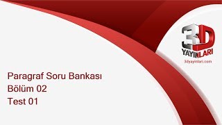 Paragraf Soru Bankası Bölüm 2 Test 1 Soru Çözümleri [upl. by Nala533]