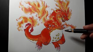 How to draw Gigantamax Charizard step by step cách vẽ gigantamax  Pokemon [upl. by Idnim]